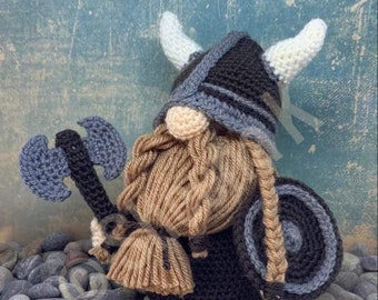 Viktor the Viking Gnome Amigurumi Crochet Pattern [DIGITAL PDF PATTERN], Viking Crochet Pattern, Norse Amigurumi Pattern