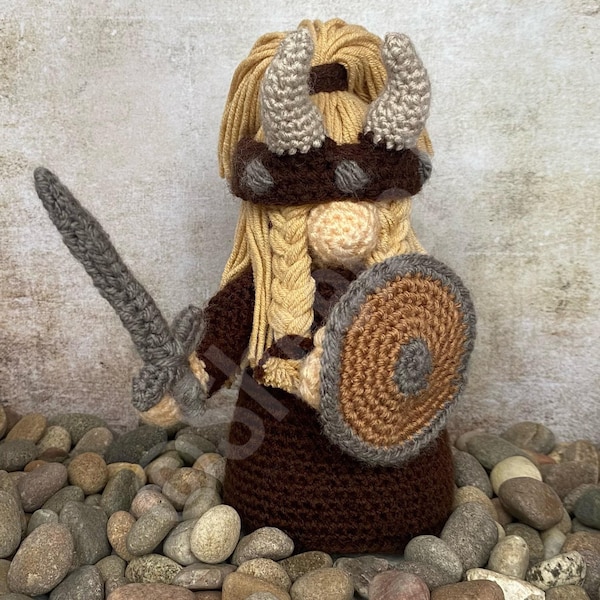 Olga the Viking Gnome Amigurumi Crochet Pattern [DIGITAL PDF PATTERN], Viking Crochet Pattern, Norse Amigurumi Pattern