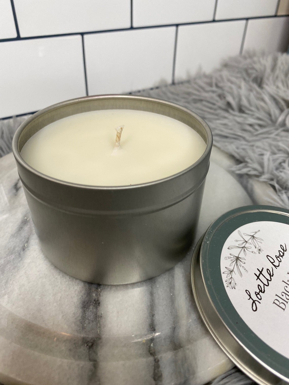 Black Ice scented handmade 8oz Soy candle Black Ice Scent Etsy