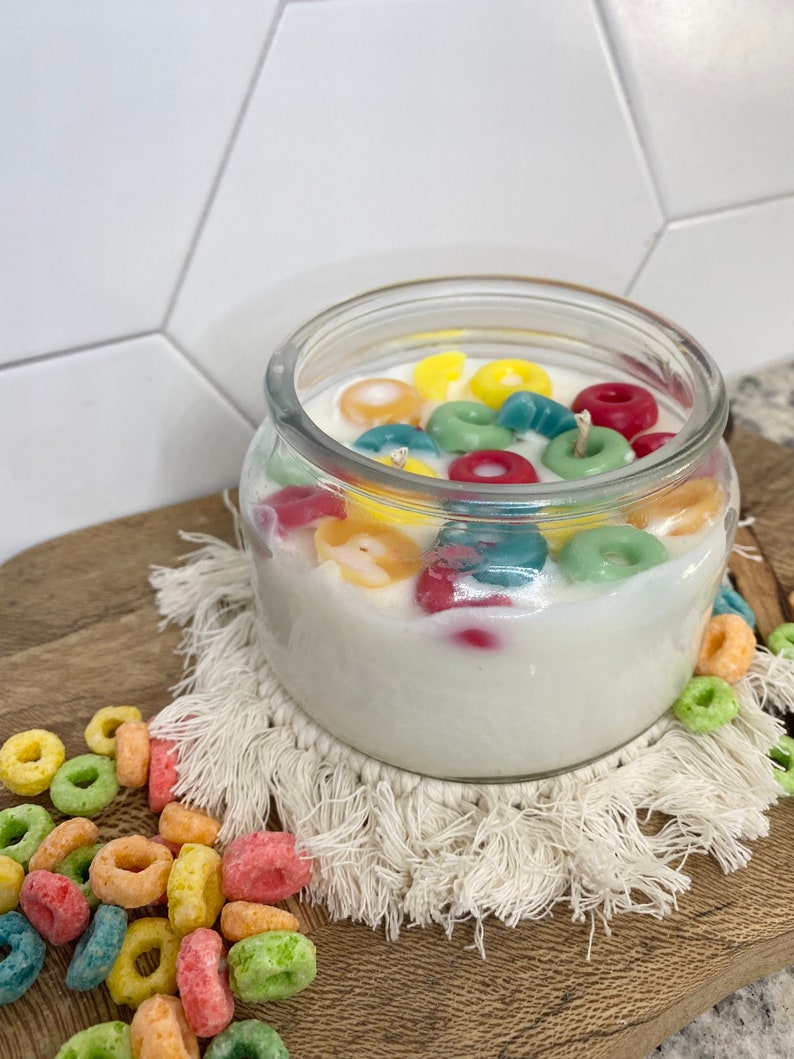 Froot Loop Candle Cereal Bowl Candle Fruit Loop Candle Etsy