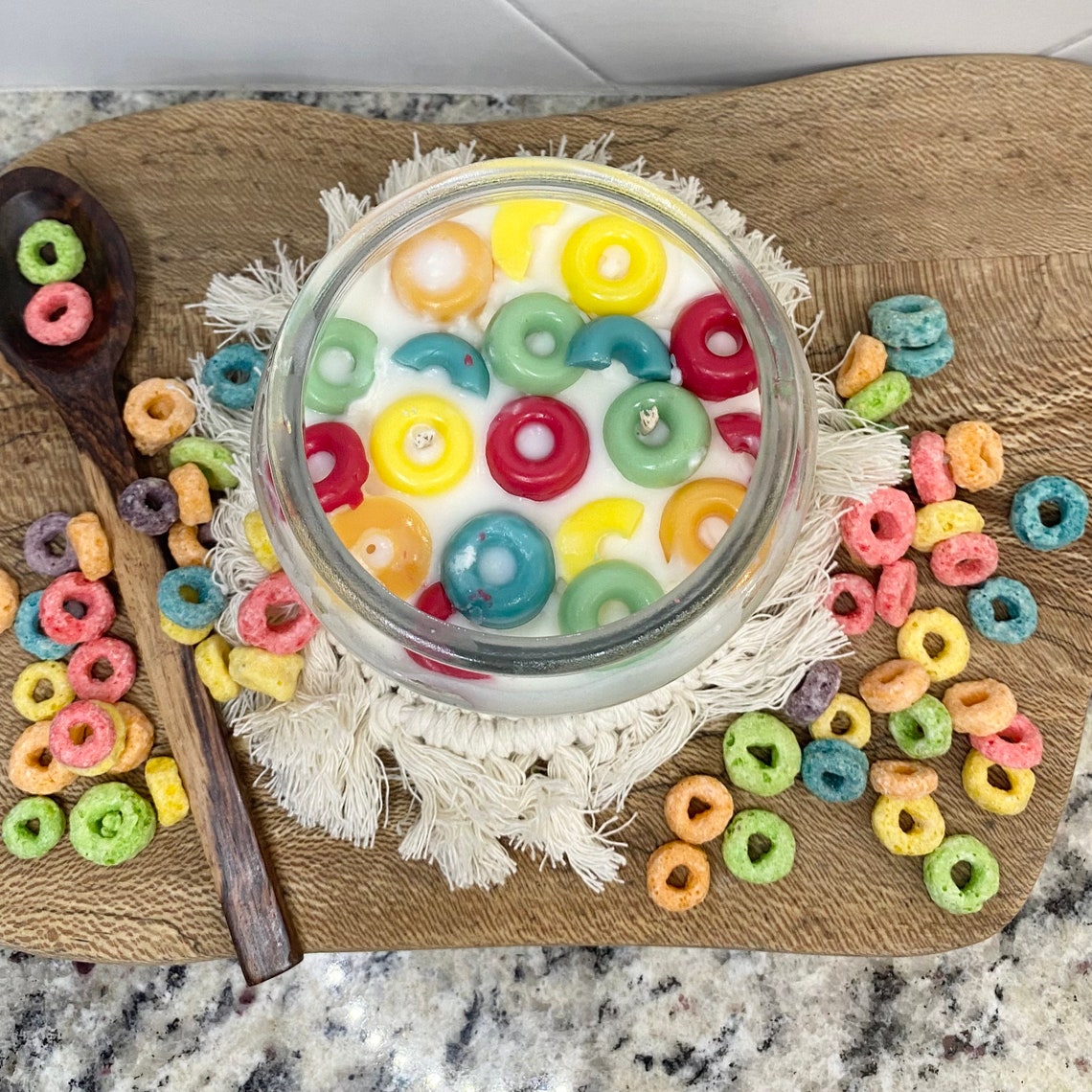 Froot Loop Candle Cereal Bowl Candle Fruit Loop Candle Etsy