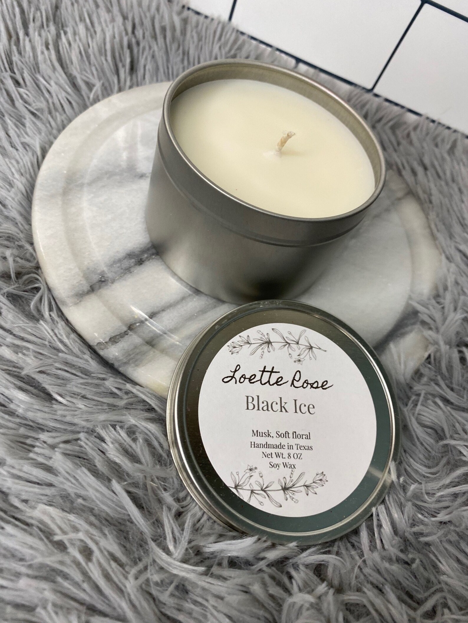 Black Ice scented handmade 8oz Soy candle Black Ice Scent Etsy