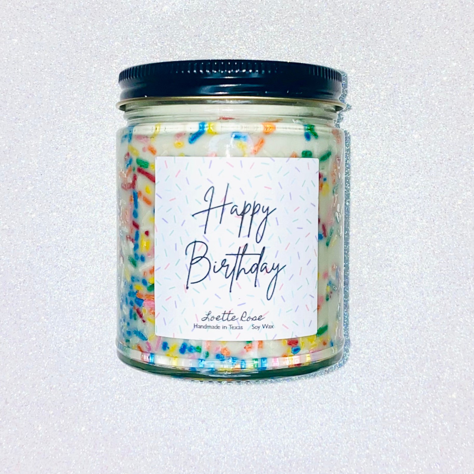 Birthday Sprinkle Candle Happy Birthday Candle With Etsy