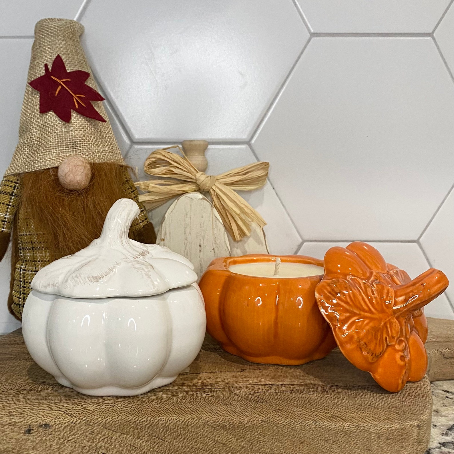 Ceramic Pumpkin Candle Pumpkin Spice Candle Fall Home Decor Etsy