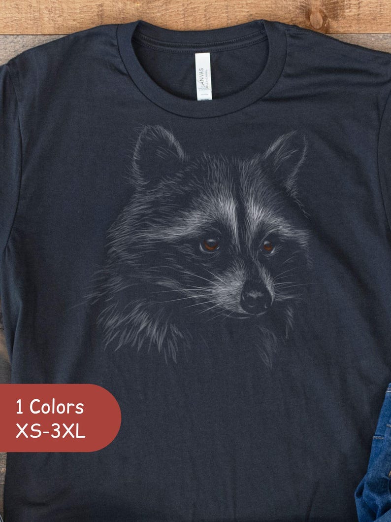 Raccoon T-Shirt • Funny Trash Panda Shirt • Retro Camping Tee for Nature Lovers • Cute Raccoon Gift image 1
