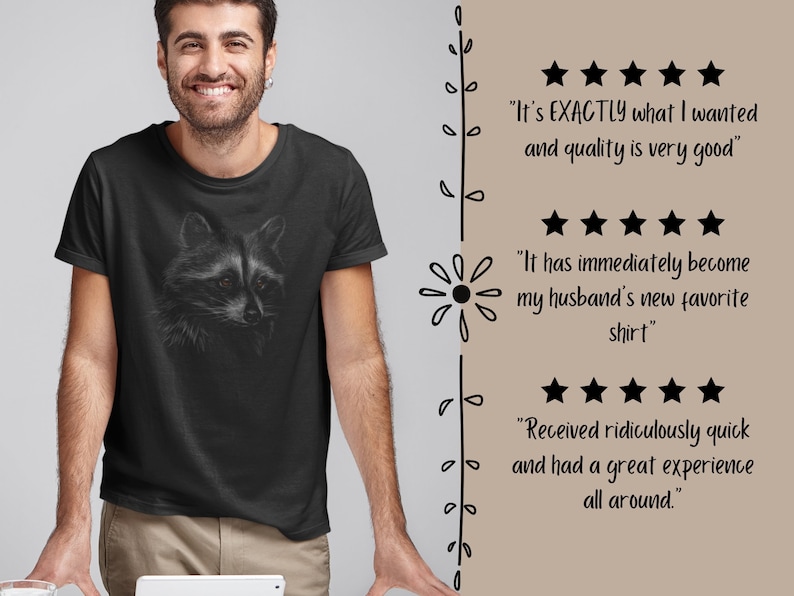 Raccoon T-Shirt • Funny Trash Panda Shirt • Retro Camping Tee for Nature Lovers • Cute Raccoon Gift image 2