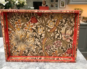 Dublin - William Morris Tray. Golden Lily Biscuit Brick. Large Tray. Breakfast Tray. Laptop tray. Ottoman tray