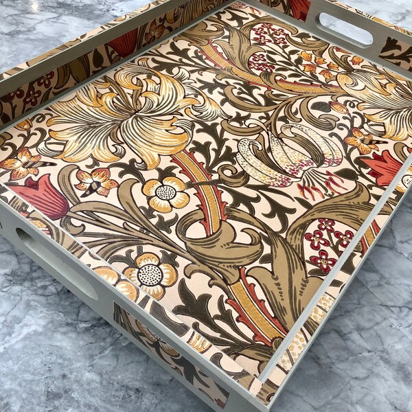 The Leonardo Collection William Morris Larkspur Melamine Small Snack Tray – Floral Multicolored Serving Tray