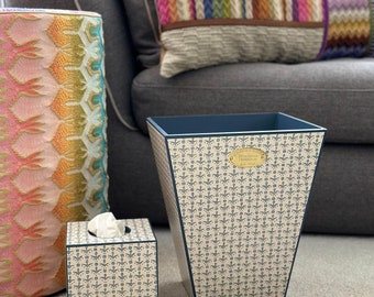 Chelsea Textiles Cupid Waste paper bin & tissuebox cover basket, bedroom bin, office bin, bathroom bin
