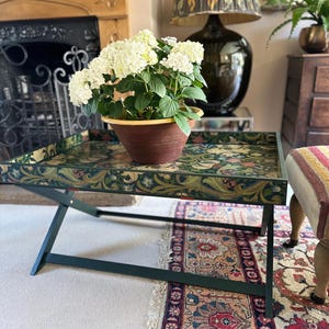 Tray table 90cm on legs. Butlers Tray. William Morris Wooden tray. XXL 36 x 23”