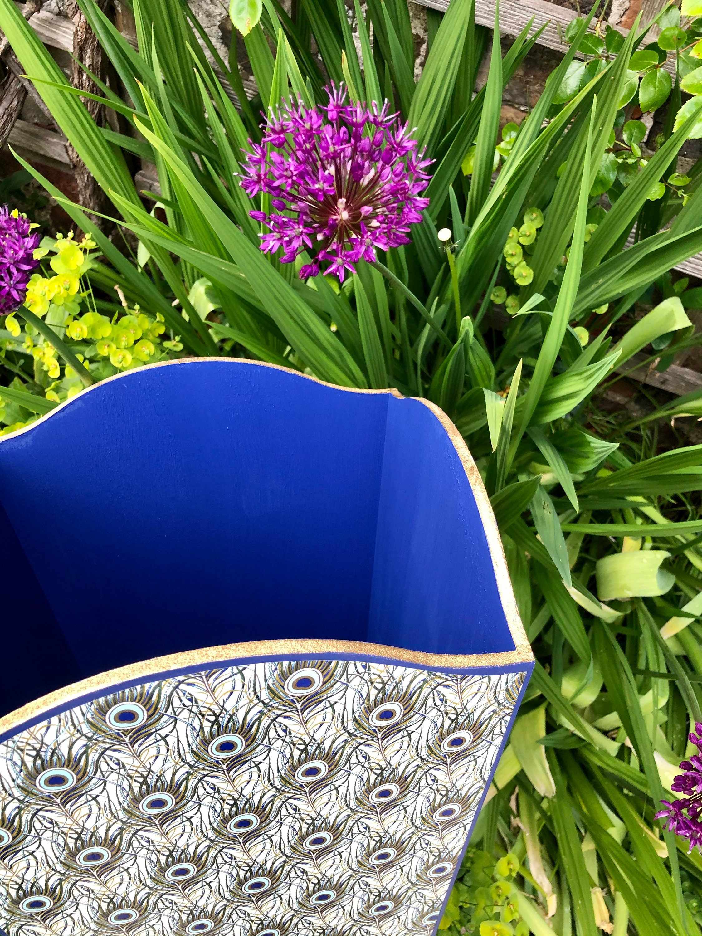 Agra Peacock Papelera de residuos y cesta de cubierta de caja | Etsy