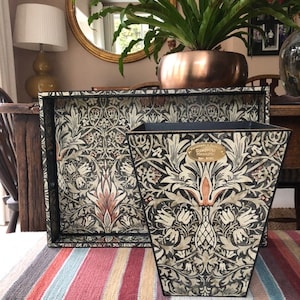 Snakeshead Charcoal Spice - William Morris Tray. Large Tray. Breakfast Tray. Laptop tray. Ottoman tray. Tray table. Trash can