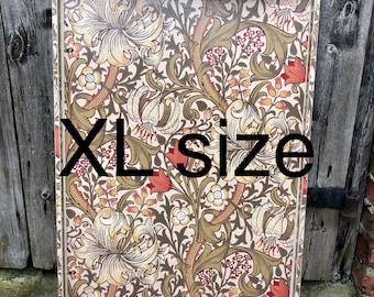 XL handgjord ottomansk bricka: William Morris Golden Lily-tryck