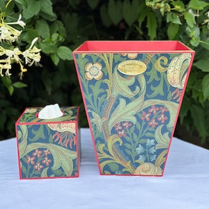 Kosz na śmieci William Morris Kosz na śmieci z kwiatowym decoupage'em
