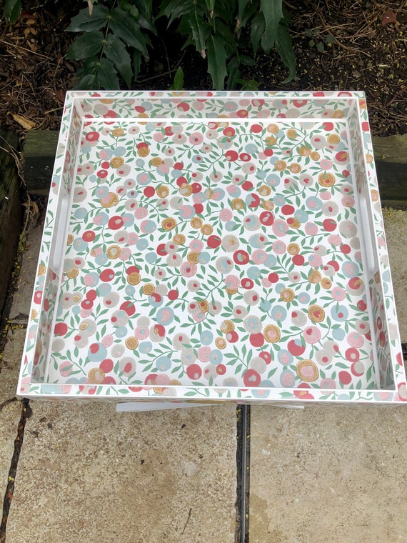 White wooden on sale tray with legs