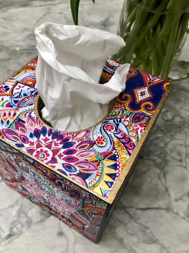 Jaipur Wastepaper bin & tissuebox cover basket bedroom bin Etsy