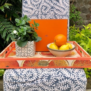 Orange Tray Cole & Son Arance. Large Tray. Breakfast Tray. Coffee table tray. Garden tray. Ottoman tray. Handmade gift