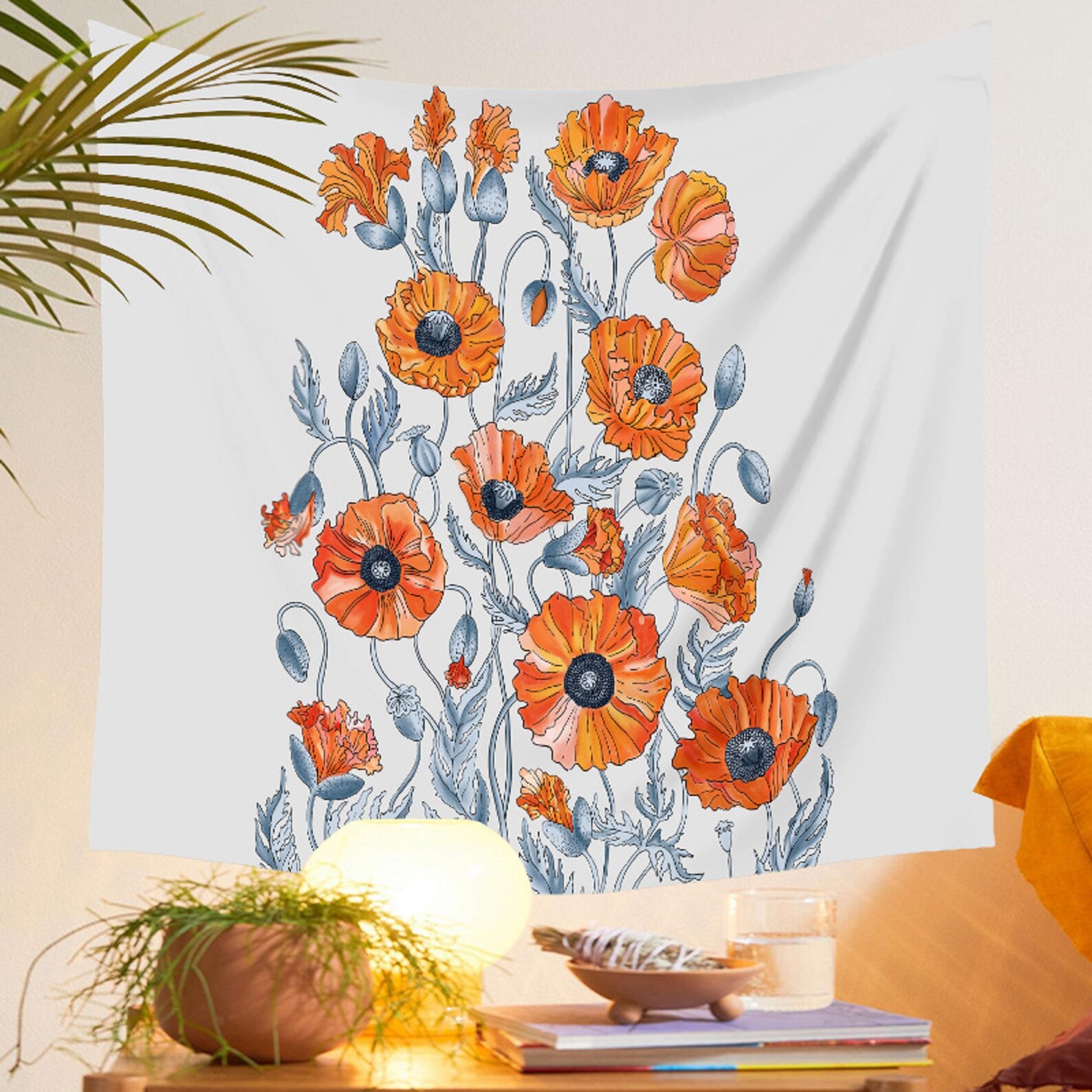 Leaves Tapestry Floral Tapestry Printing Tapestry Creative Etsy