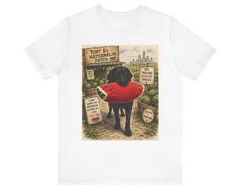 t-shirt noir drôle de pastèque de laboratoire | chemise d'été vintage pour chien