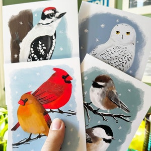 Oiseaux hivernaux des Grands Lacs - Cartes de voeux vierges - Cartes Oiseaux hivernaux de l'Ontario - Cartes hivernales idéales pour Noël, les fêtes et pour répandre la joie