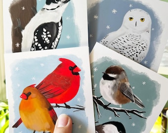 Ontario Winter Birds Grußkarten - Great Lakes Weihnachtskarten