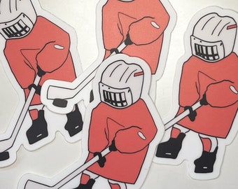 Hockey Kid Sticker: Liebenswert Illustrierter Eishockey Spieler