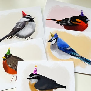Party Birds - Cartes de voeux vierges - Parfaites pour les occasions spéciales, les anniversaires, Noël, les vacances et plus encore ! **MISE À JOUR 2024**