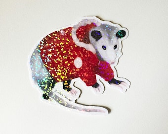 Kugelfisch Opossum Holographische Vinyl Aufkleber - Toronto Nachtleben
