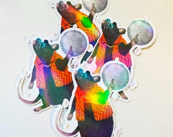 Disco Ratte Holographischer Aufkleber - Toronto Nachtleben inspiriert