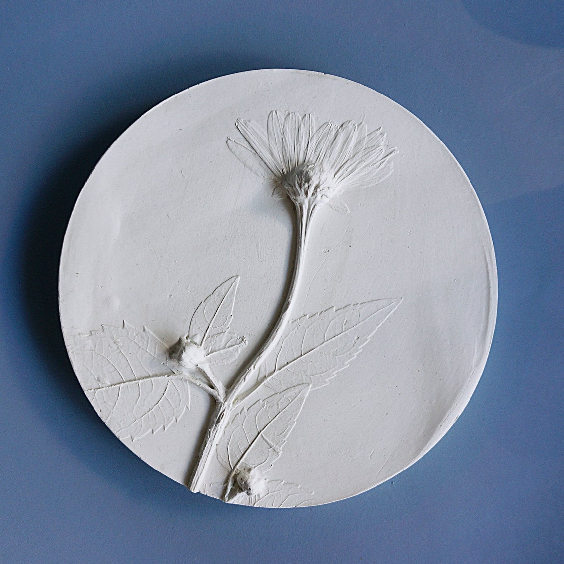 Field flowers. Plaster Cast Floral Tile. Botanical basrelief. Etsy