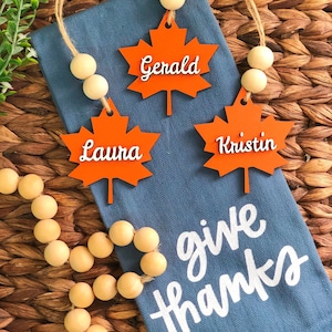 Fall Leaf Placecards | Thanksgiving Tags | Autumn Leaves Hanging Tags | Place Cards | Fall Placecard | Place Setting | Name Cards | Fall Tag