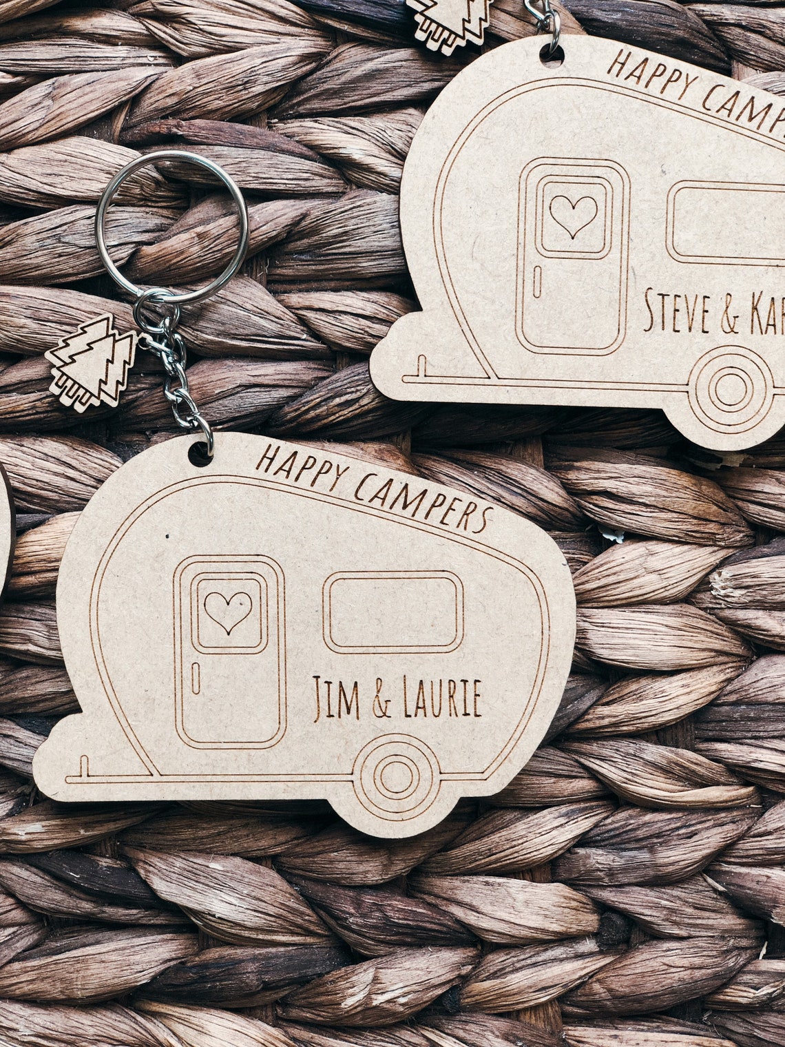 Happy Camper Keychain Custom Camper Keychain Last Minute Etsy