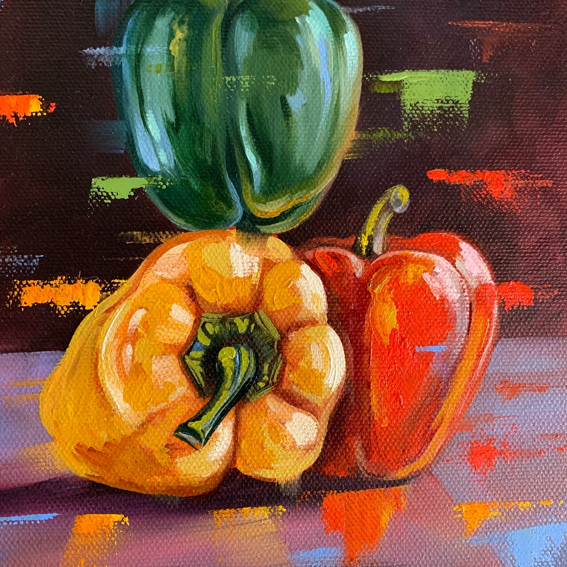 Pepper Painting Vegetables Painting Oil Painting Still life Etsy
