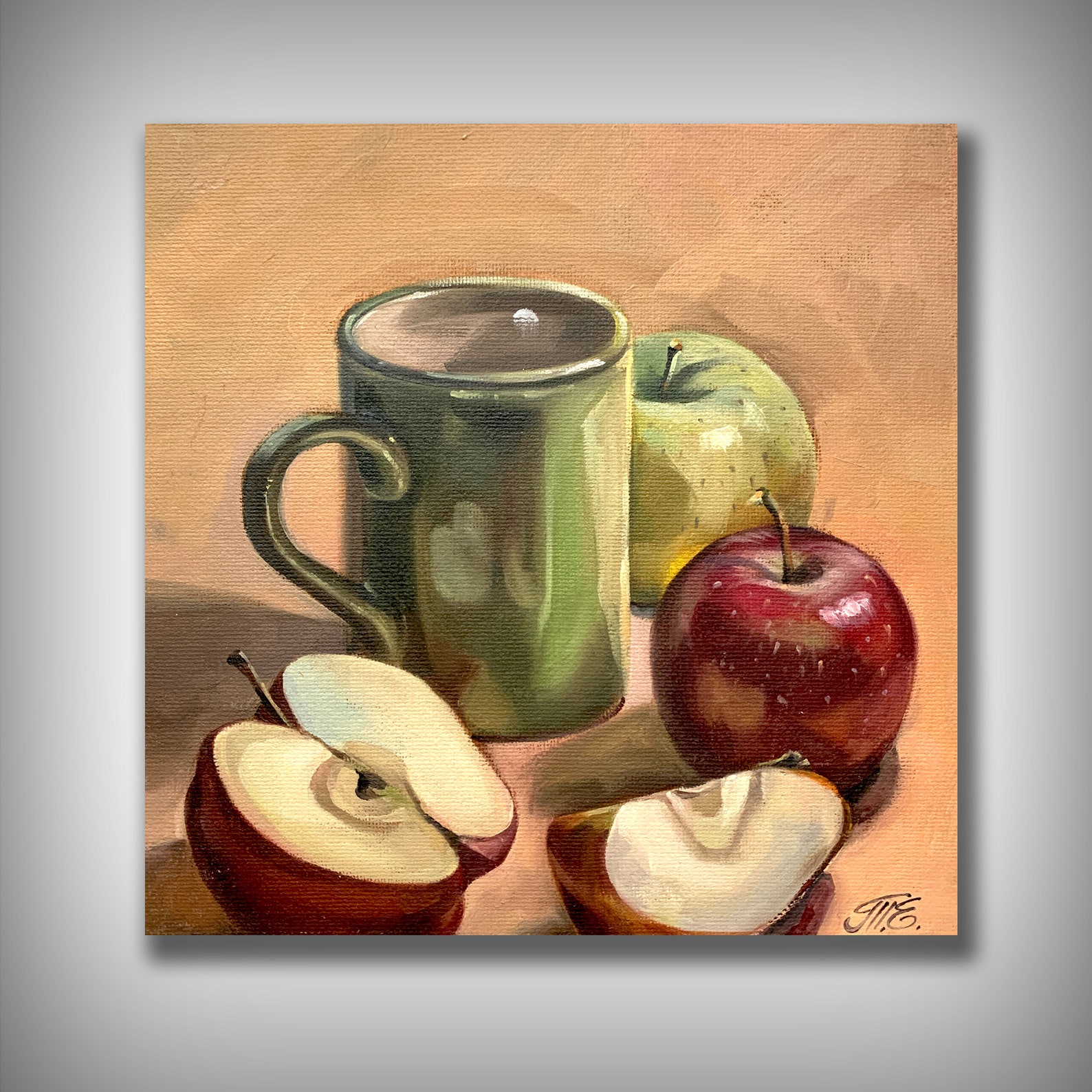 Живопись маслом натюрморт яблоки