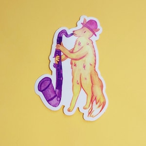 Die Cit Glossy Vinyl Bass Clarinet Fox Sticker
