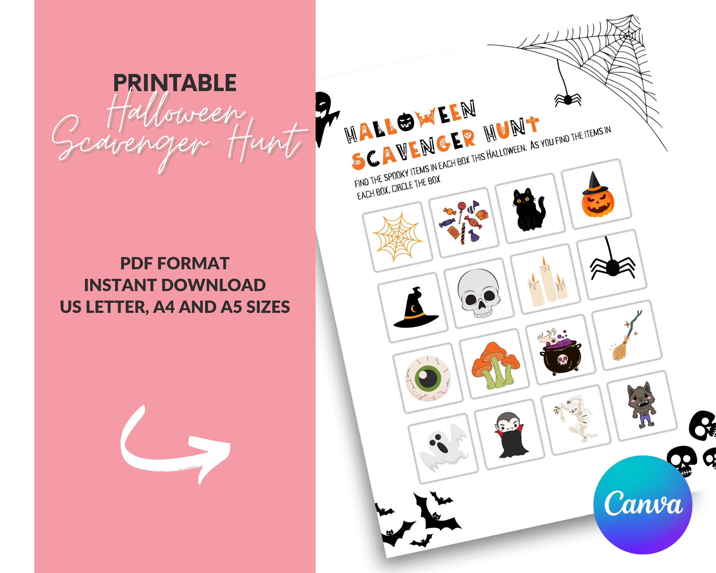 Halloween Scavenger Hunt Printable - Treasure Hunt - I Spy Game ...