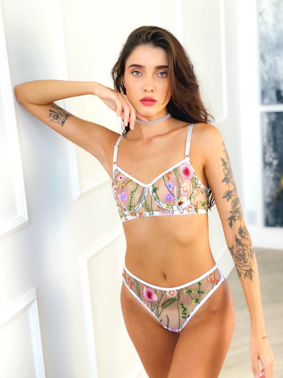 Floral Lingerie,embroidery Lingerie,see Through Lingerie,bra and