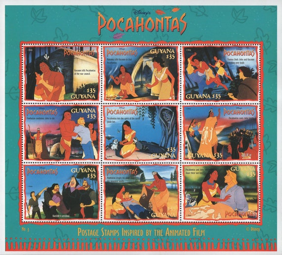Guyana Disney Pocahontas Film Moments Souvenir Sheet Of 8 Etsy
