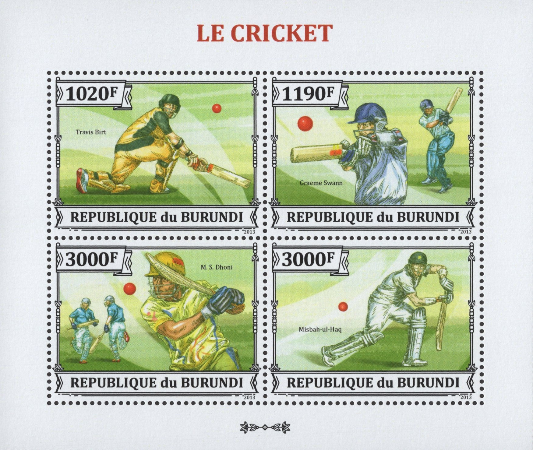 Cricket Sports Souvenir Sheet of 4 Stamps MNH Etsy