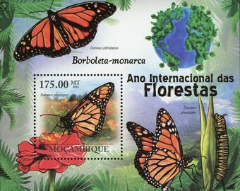 Monarch Butterflies Stamp Danaus Plexippus Insect Souvenir Sheet MNH #4279