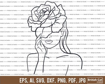 Download Line Art Woman Svg Etsy