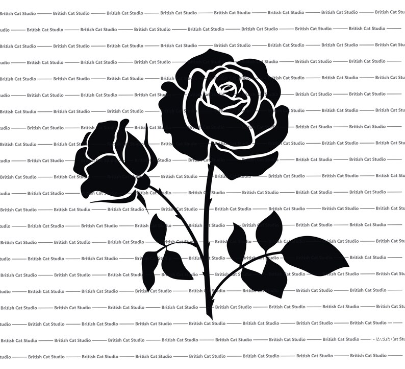 Download Rose svg Bundle Flower Svg Roses Clipart Rose Stencil Dxf ...