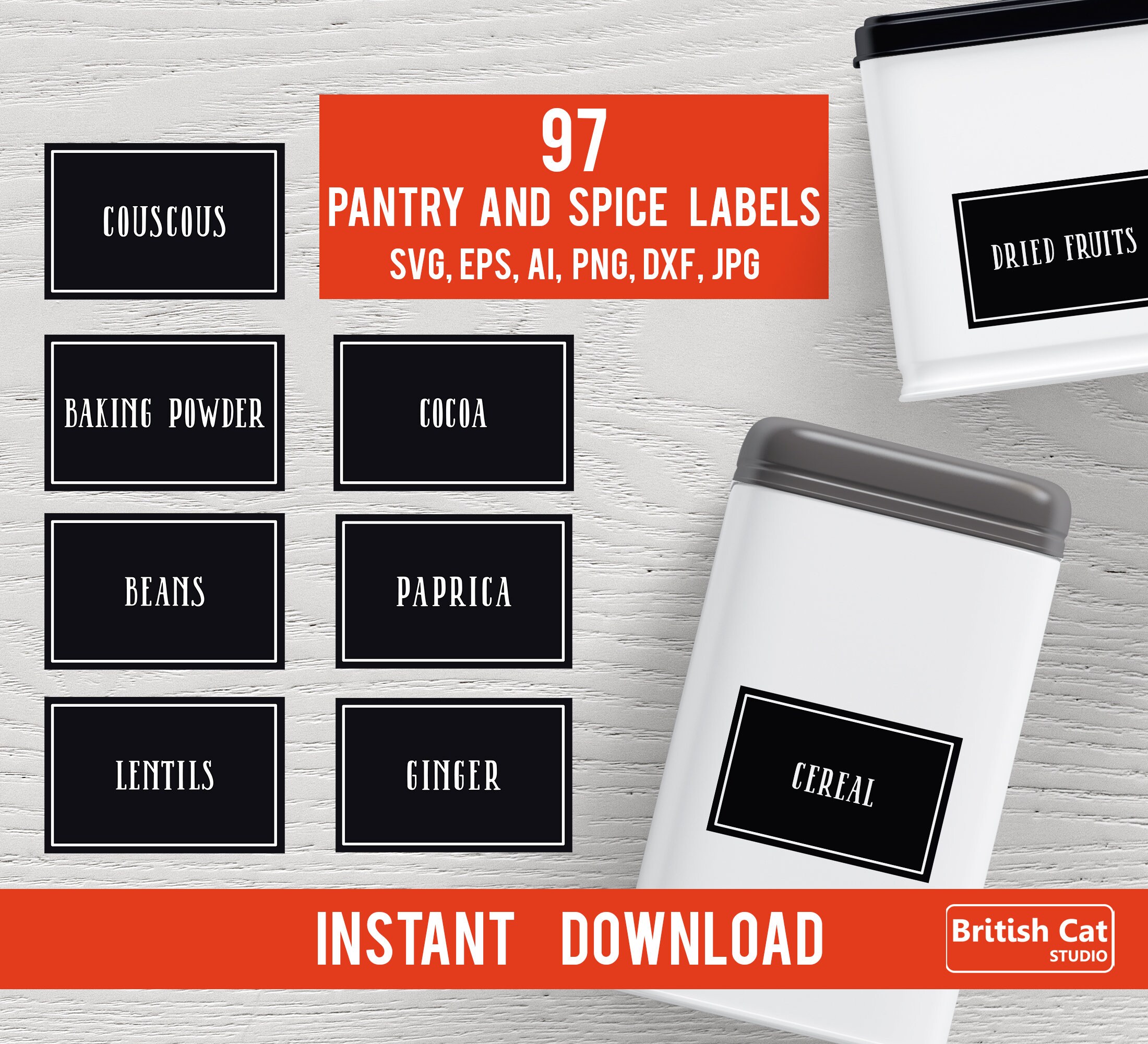 Pantry Labels Svg Spice Label Svg Pantry Labels Pack Etsy