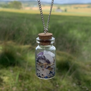 Protection and Positivity Self Care Witch Spell Jar necklace