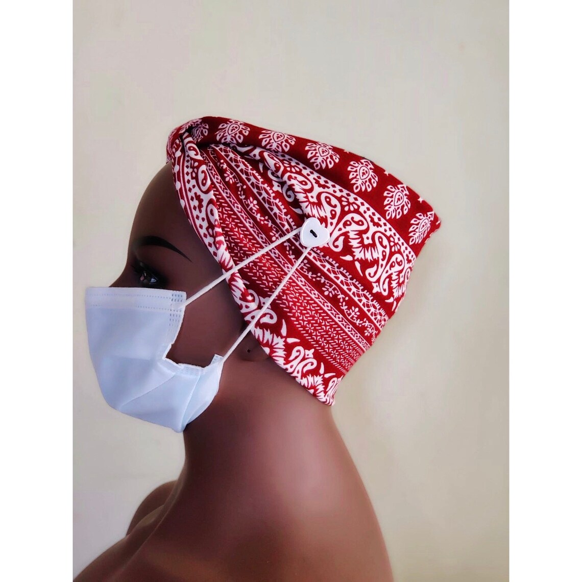 Headband with button headband for nurses scrub cap headband Etsy