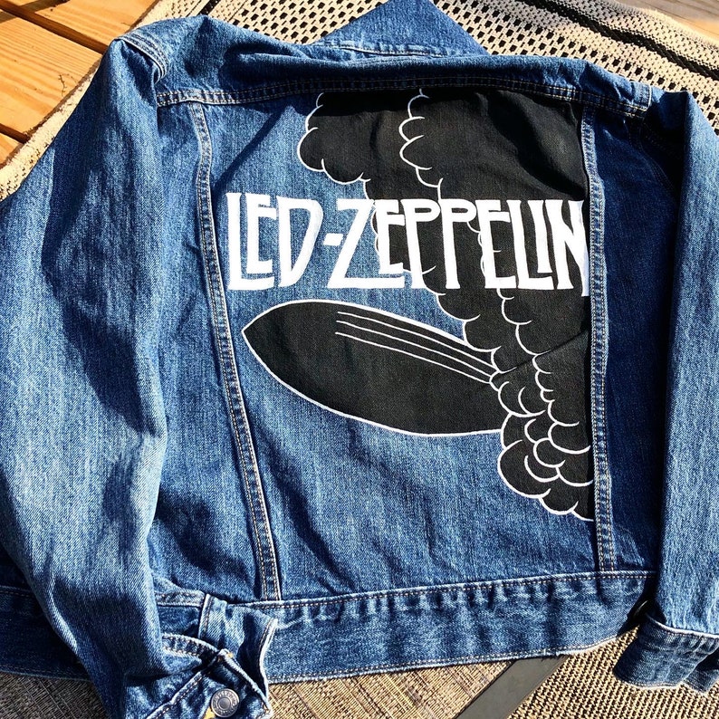 Led Zeppelin Hand Painted Jacket Etsy