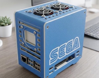 Raspberry Pi Desktop Case. SEGA Theme