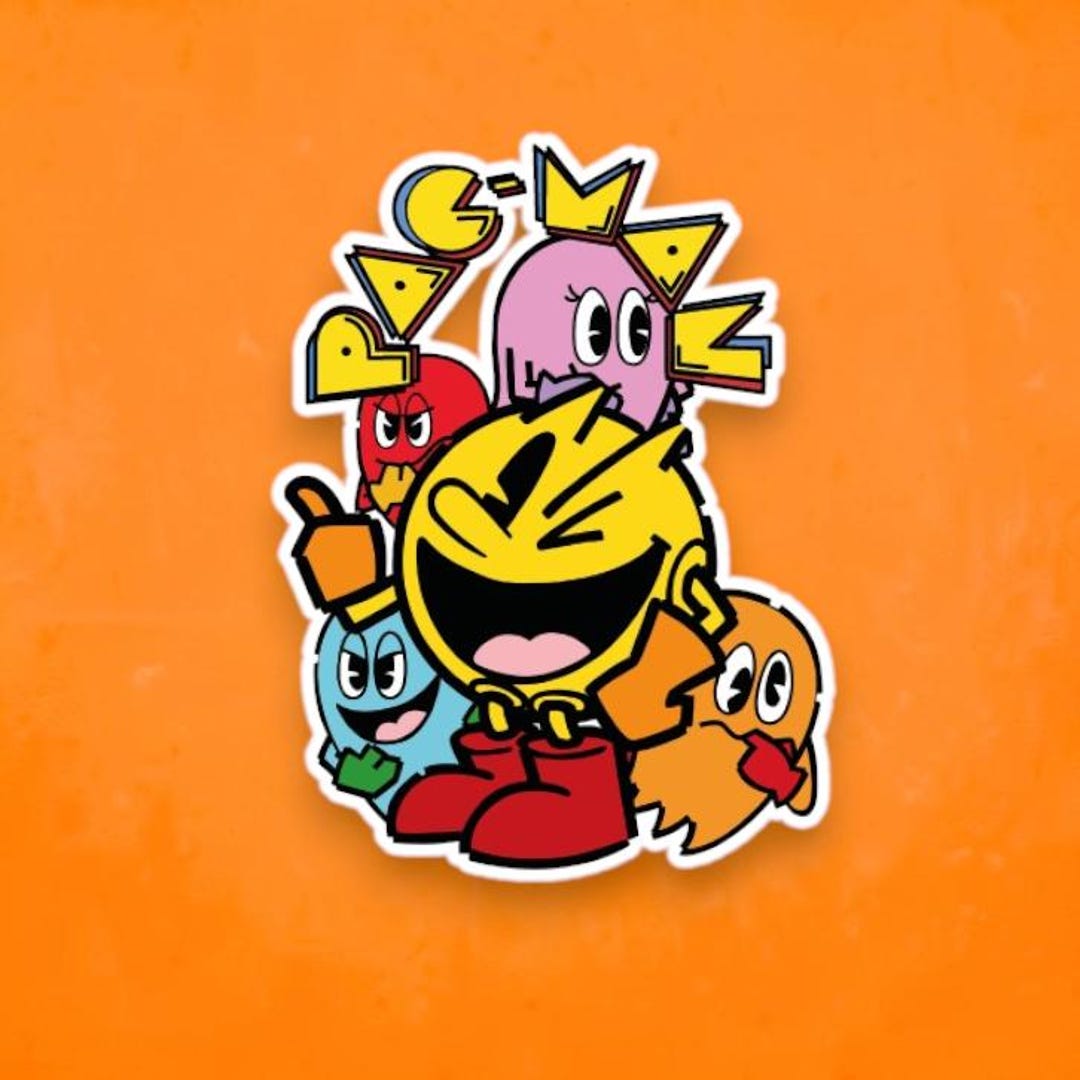 Retro Pacman Vinyl Sticker - Etsy