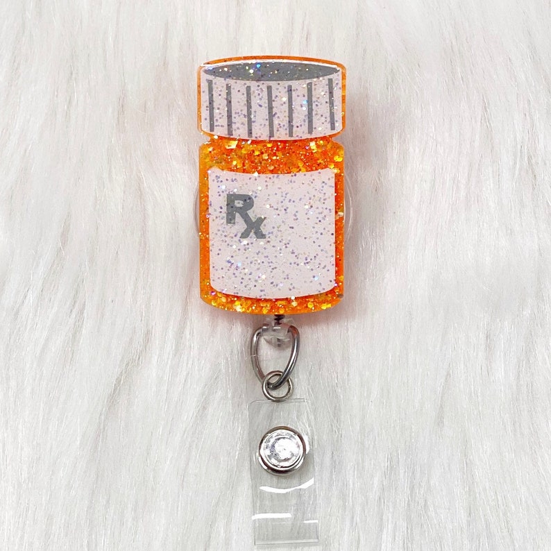 Pharmacy Badge Reel Pill Bottle Badge Reel ID Badge Holder Etsy