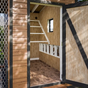 Large Chicken Coop With Run Interior View